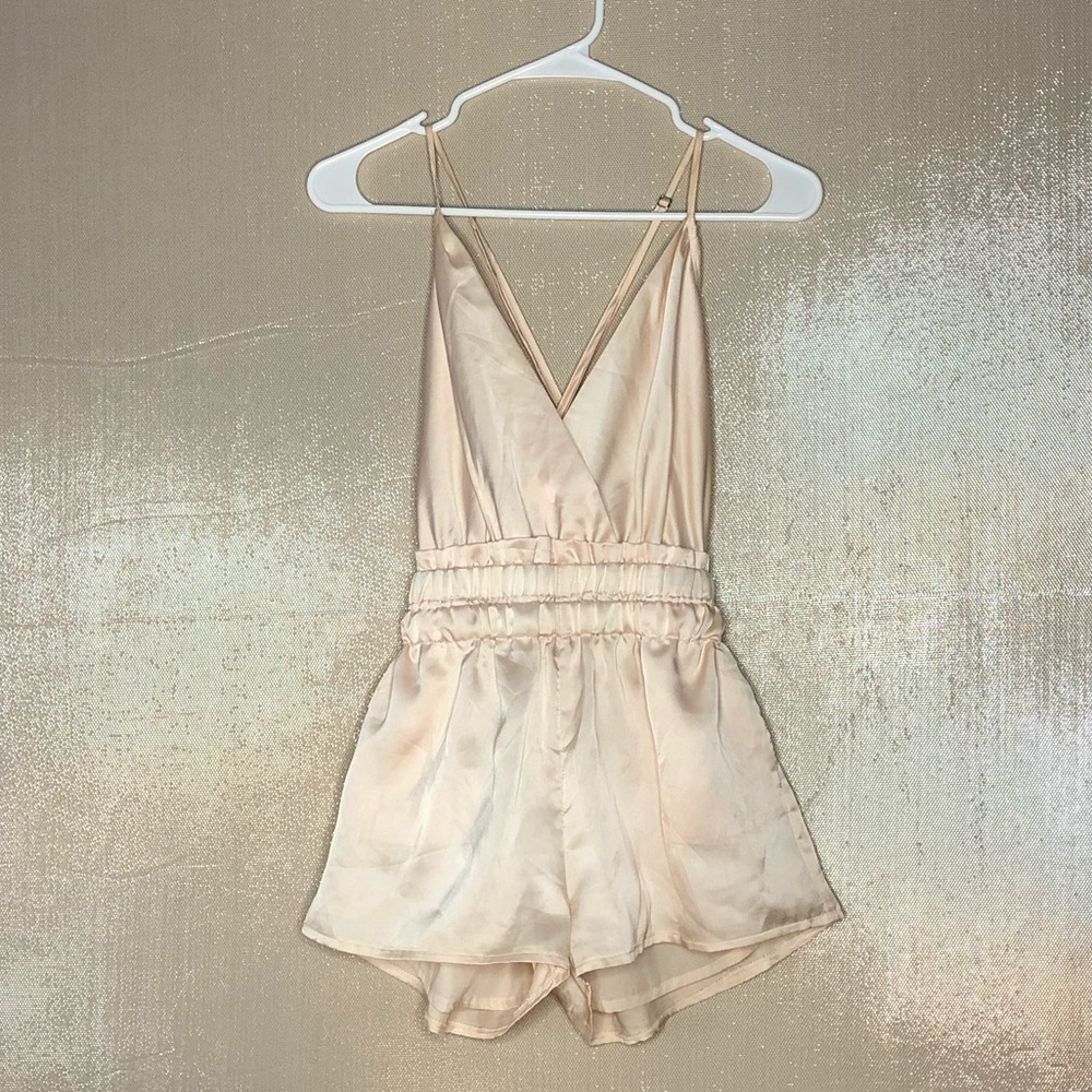 Satin Champagne Romper
